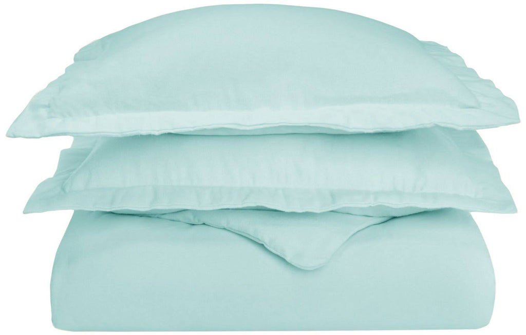 Solid Cotton Flannel Duvet Cover Set King/Cal King I9042