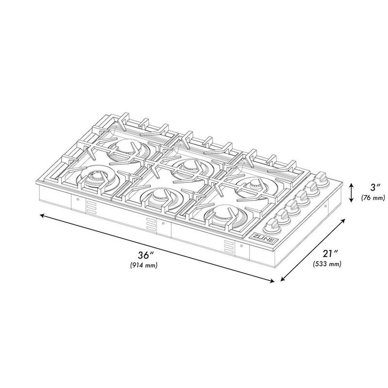 6 Burner Gas Cooktop in Stainless Steel V7564