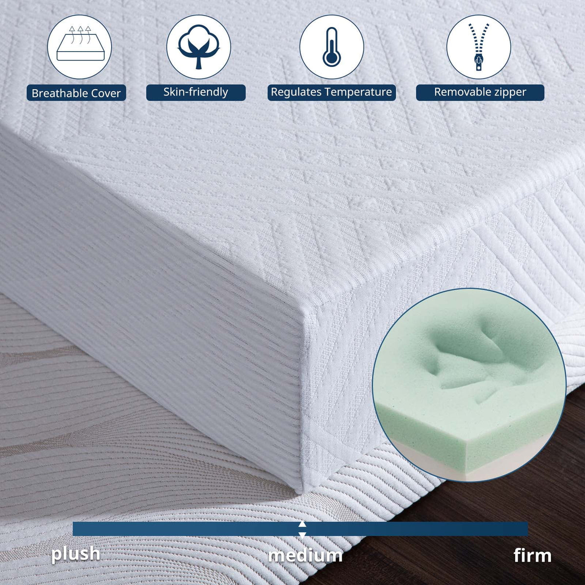 6'' Medium Firm Memory Foam Mattress Q866