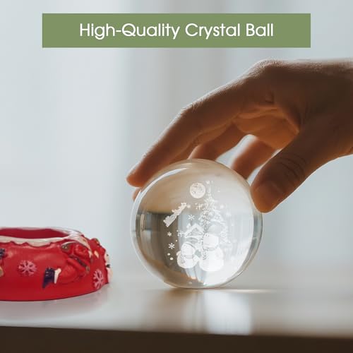 7 Colors 40mm Crystal Chakra Balls with LED Wooden Base J783