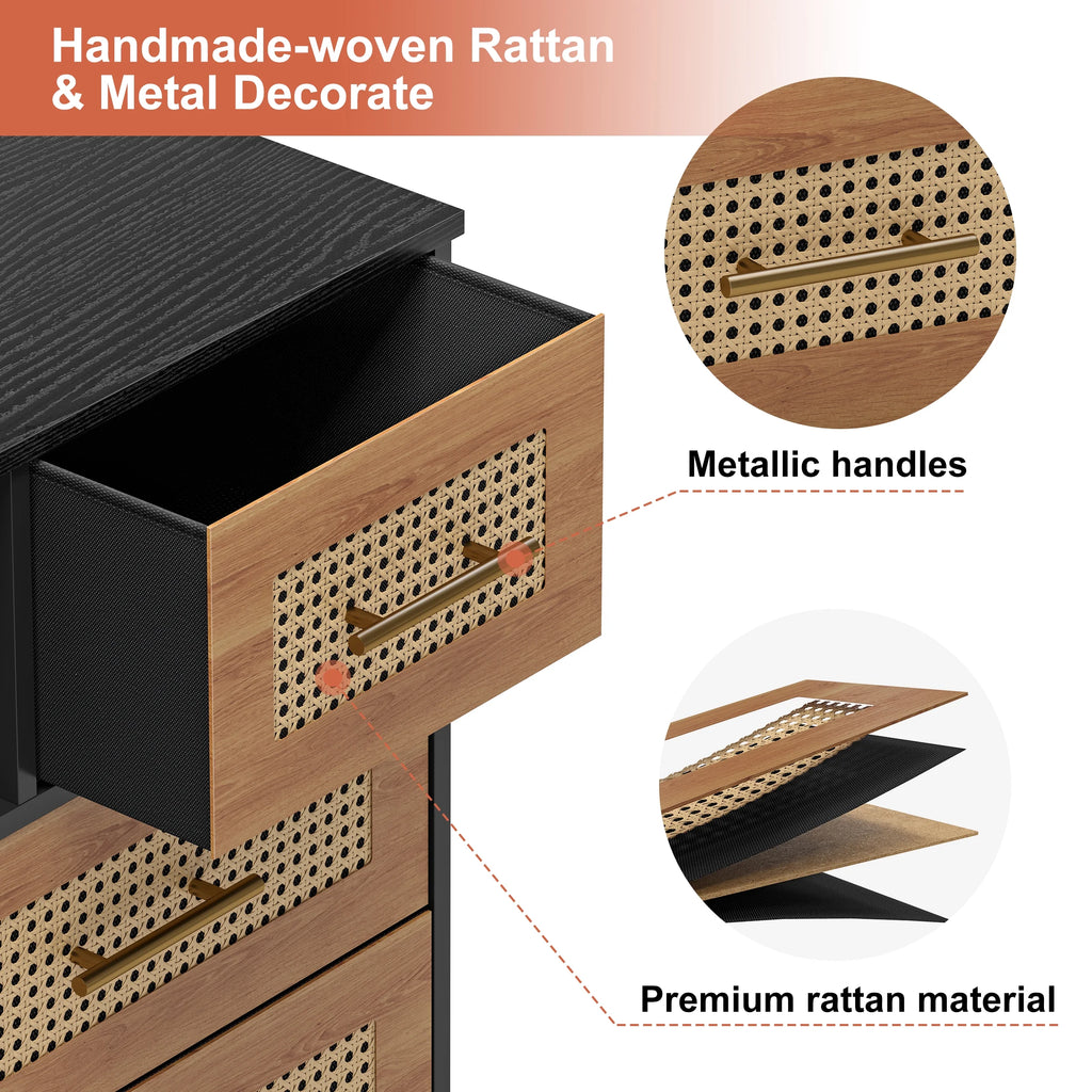 Rattan 6 Drawer Dresser M837077