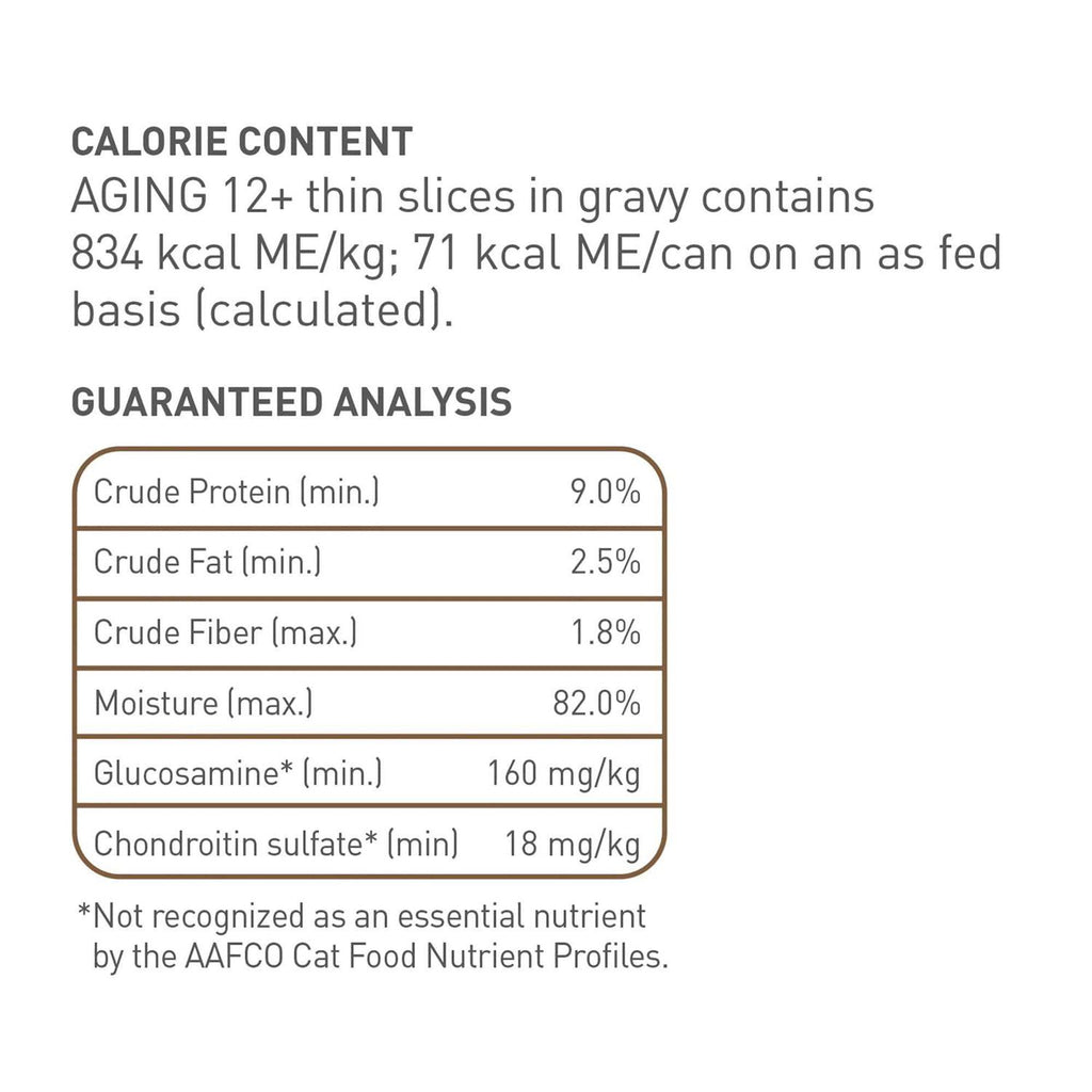 Aging 12+ Thin Slices in Gravy Canned Cat Food O2859