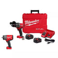 18V Lithium-Ion Brushless Cordless Hammer Drill Driver Kit with Impact Wrench D4882