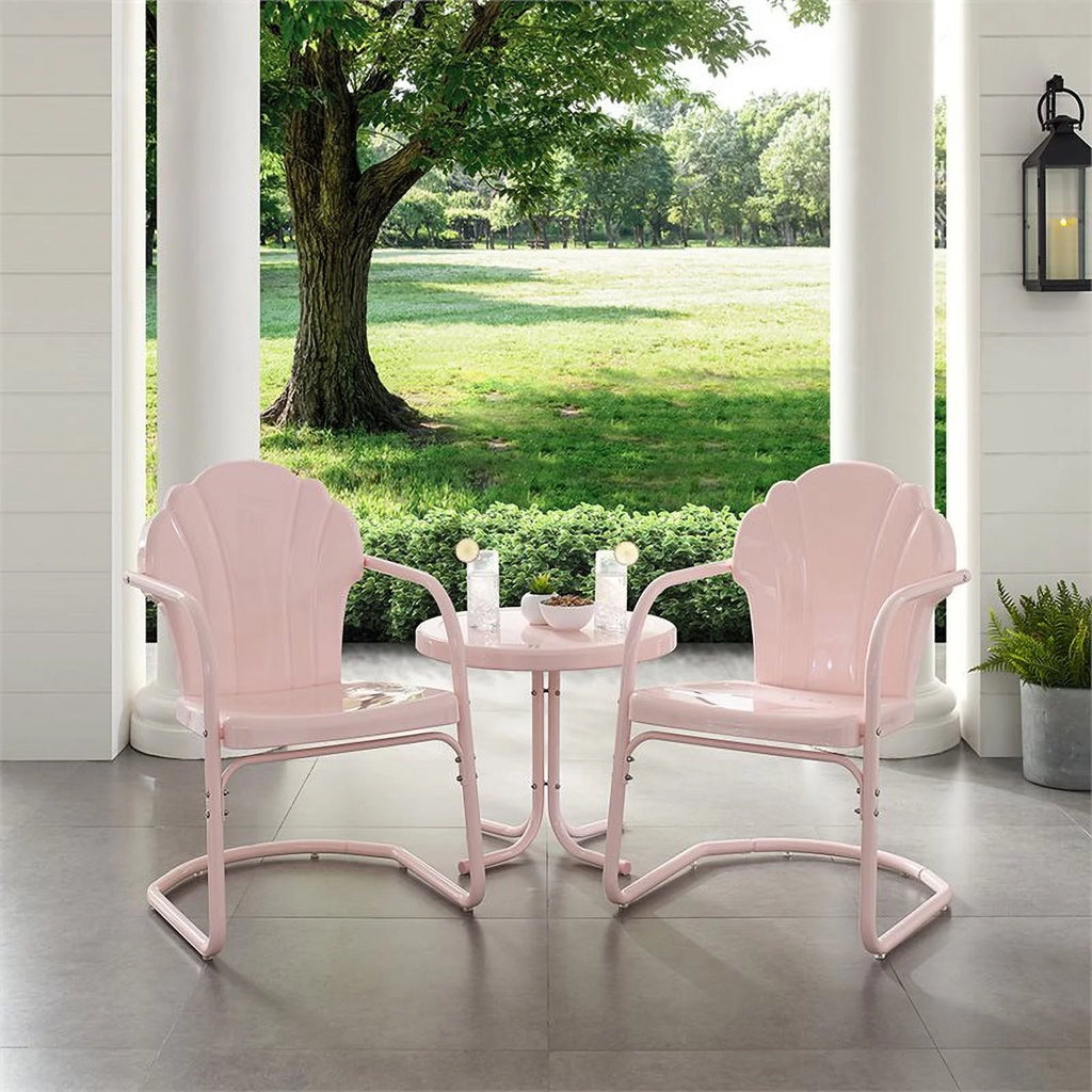 3 Piece Round Metal Patio Conversation Set J3710