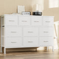 Brown 10 Drawer Fabric Dresser TV Stand H18821