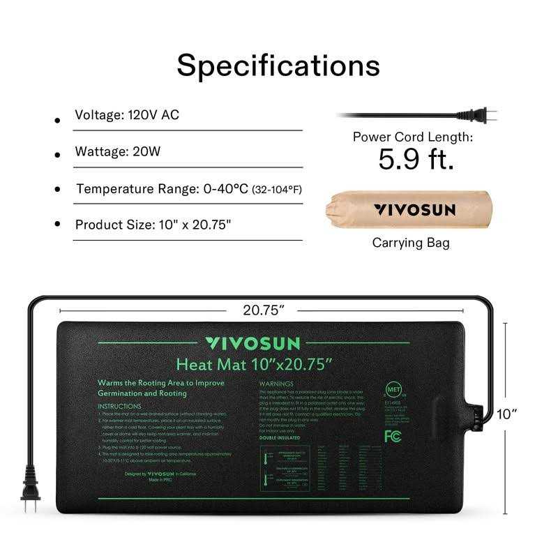 Seedling Heat Mat and Digital Thermostat Combo Set U3165