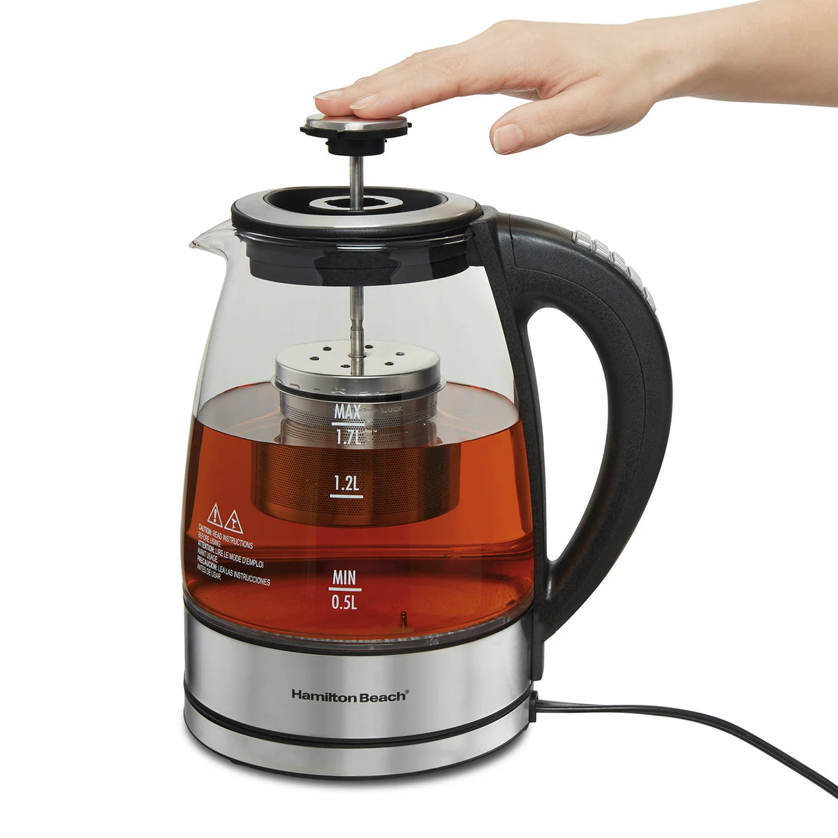 1.7L Variable Temperature Glass Kettle with Tea Infuser Z193