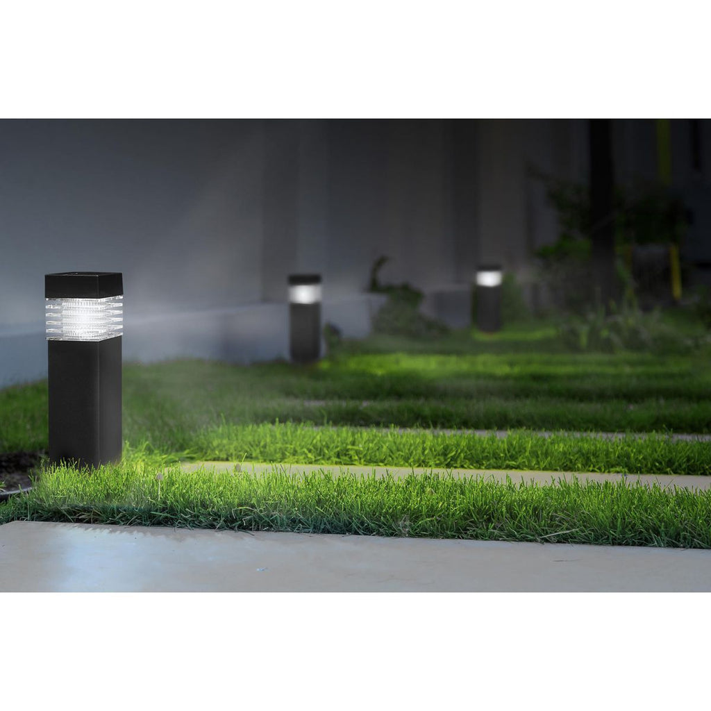 15.75 in. Solar LED Black Bollard Pathway Light G247062