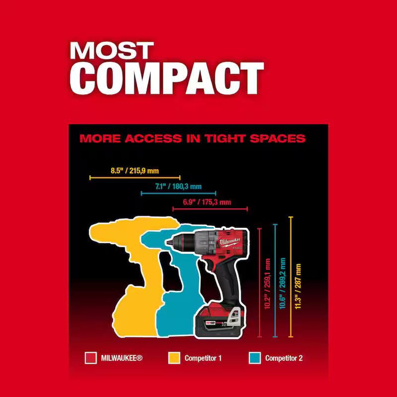 18V Lithium-Ion Brushless Cordless Hammer Drill Driver Kit with Impact Wrench D4882