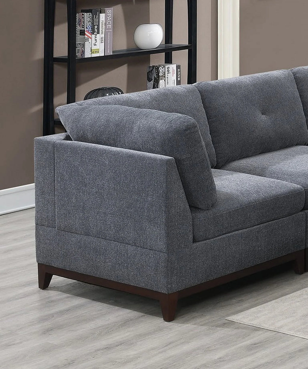Ash Chenille Fabric Corner Wedge Sofa Couch K16407
