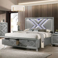 Queen Size Bed with Drawers and LED W5318