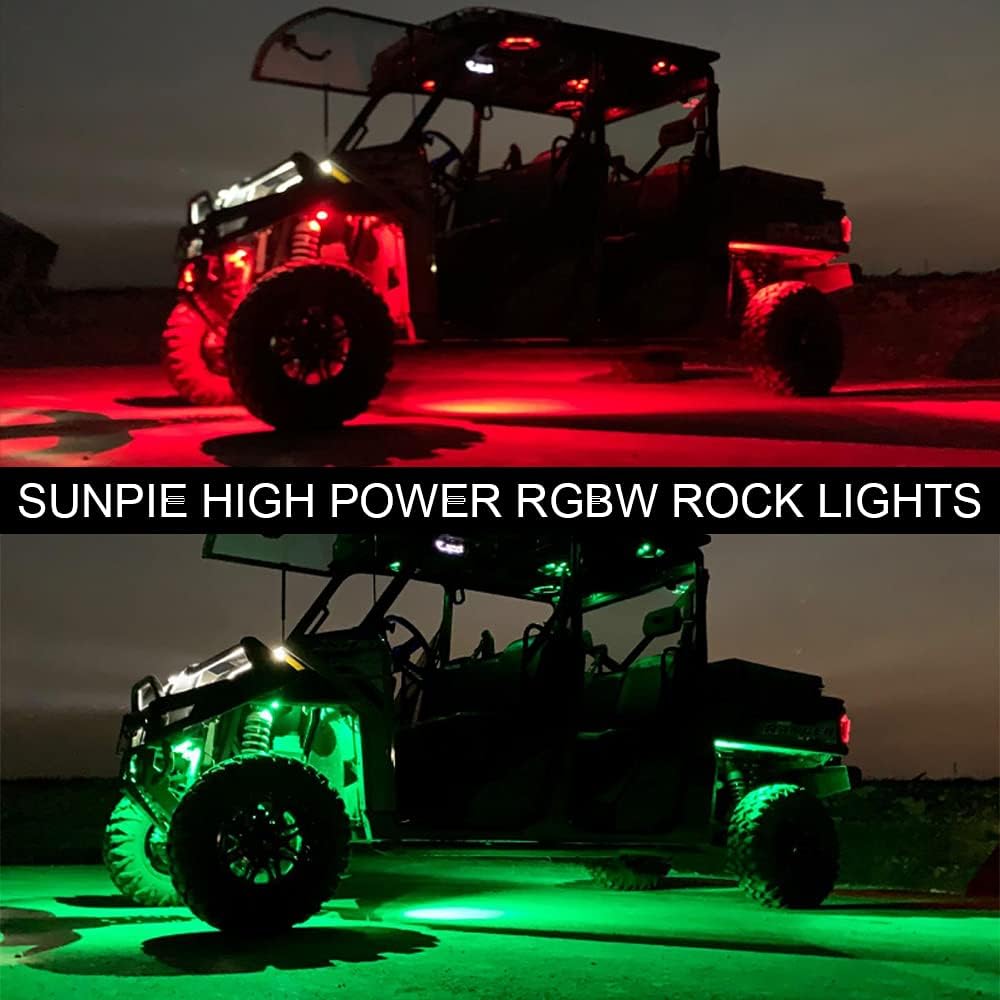 6 Pods RGBW LED Rock Lights with Remote Control Pack of 2 J21232