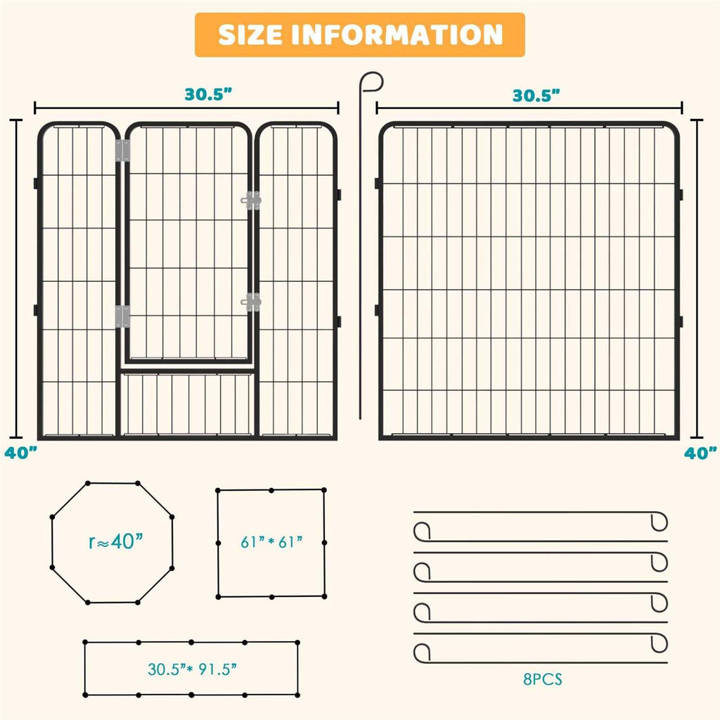 Heavy Duty Metal Dog Playpen 32 Width S563