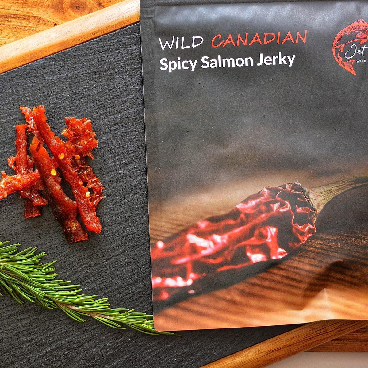 Wild Caught Canadian Smoked Salmon Jerky 4 oz x 2 Spicy M882