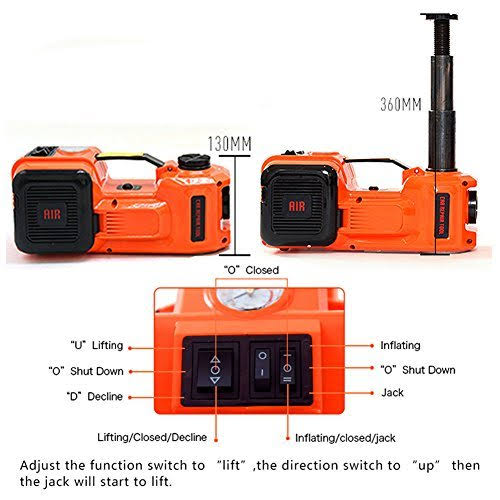12V DC Electric Hydraulic Floor Jack and Tire Inflator Pump M195