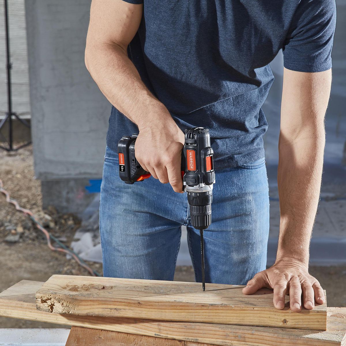 12V Cordless Drill and Flashlight 2-Tool Combo Kit with Battery and Charger J969015