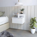 Floating Nightstand One Drawer White D124