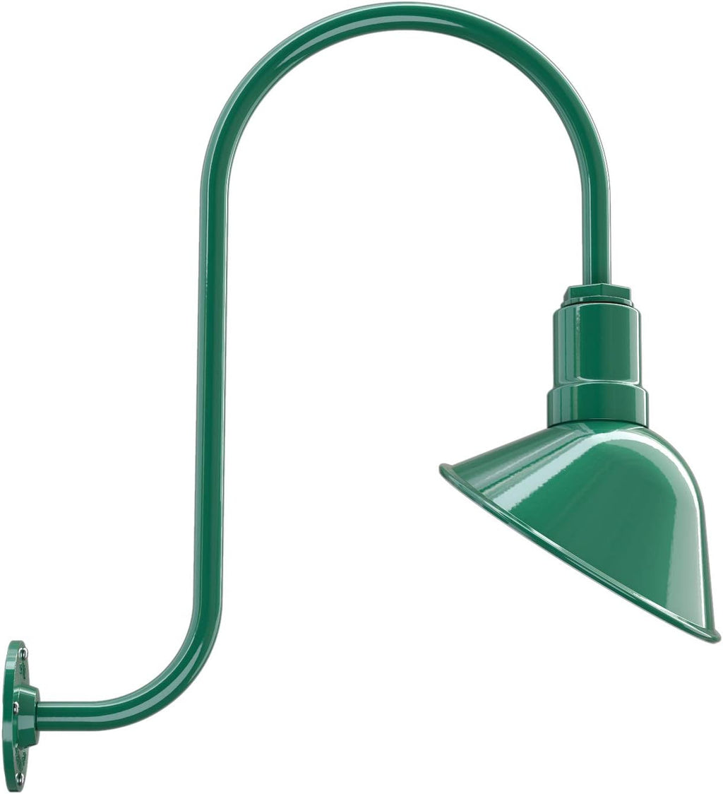 Matte Black 9 in Dome 16 in Gooseneck Outdoor Wall Light C59831