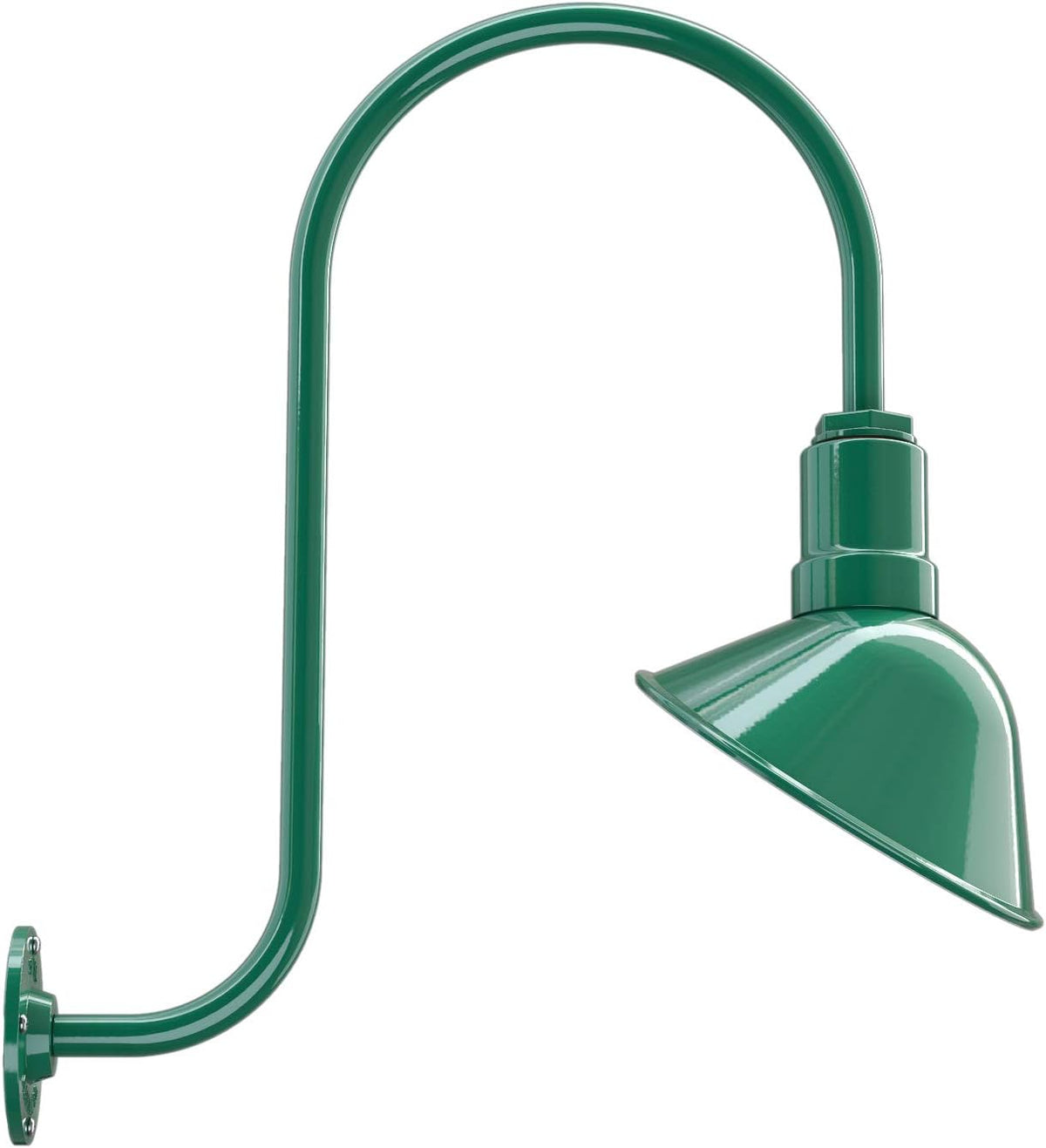 Matte Black 9 in Dome 16 in Gooseneck Outdoor Wall Light C59831
