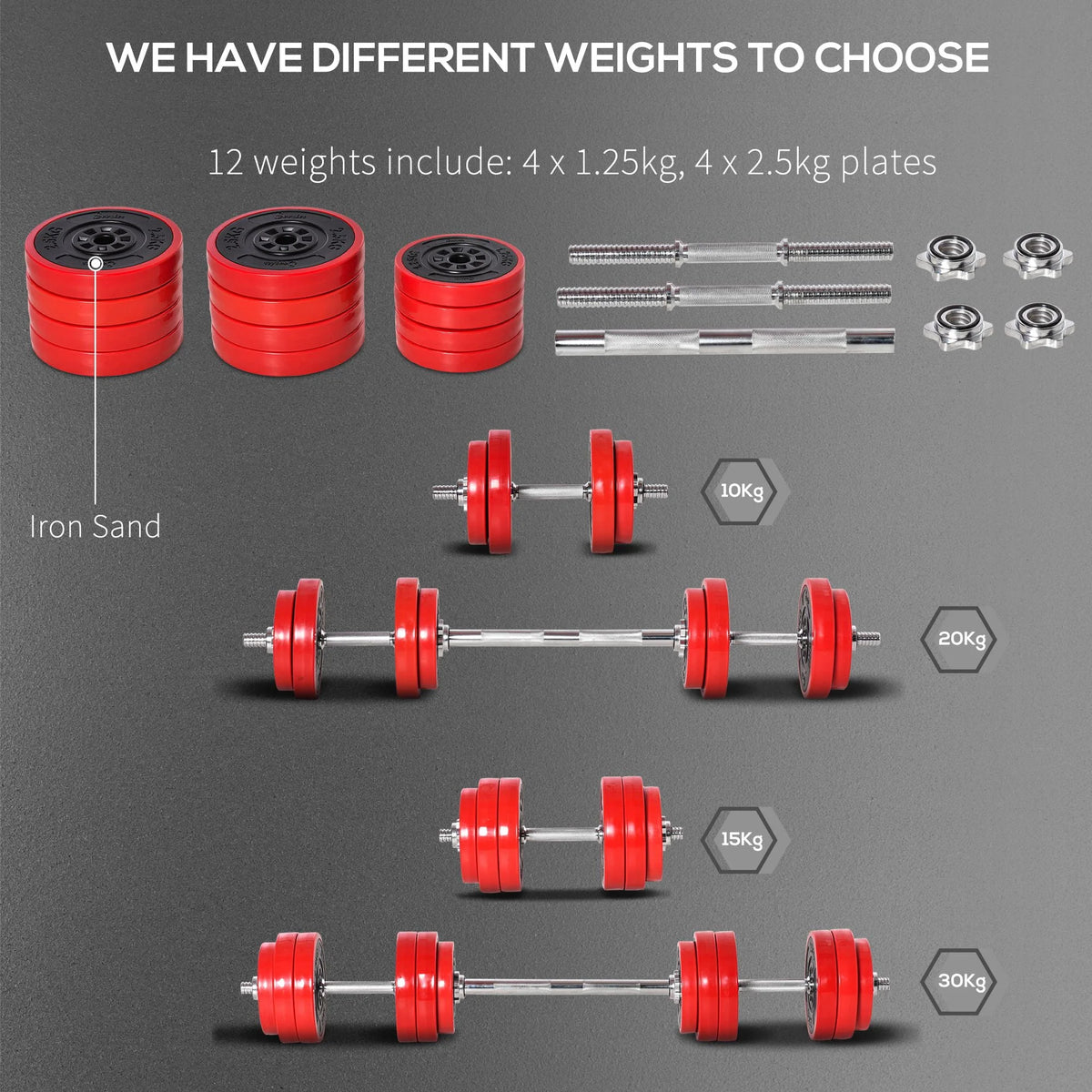 2-in-1 Adjustable Dumbbell and Barbell Set K932153