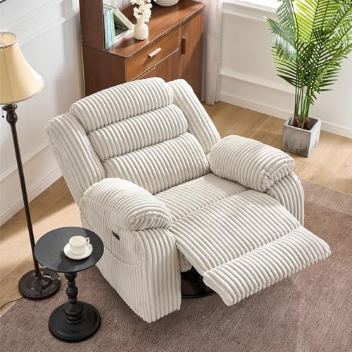 Grey Power Swivel Rocker Recliner Chair with Massage and Heat Z6944