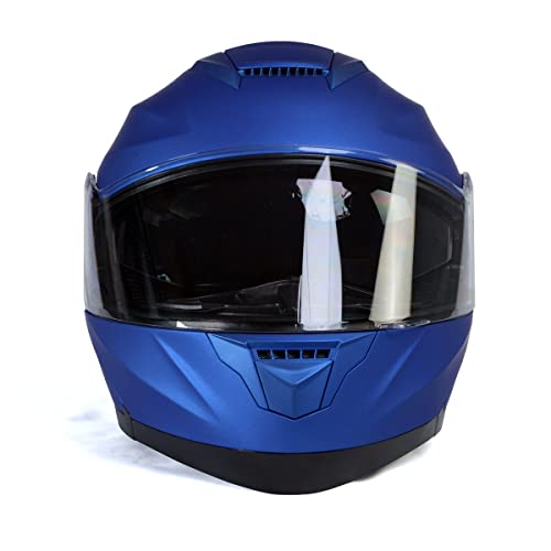 Blue Modular Motorcycle Helmet with Drop Down Visor O8461