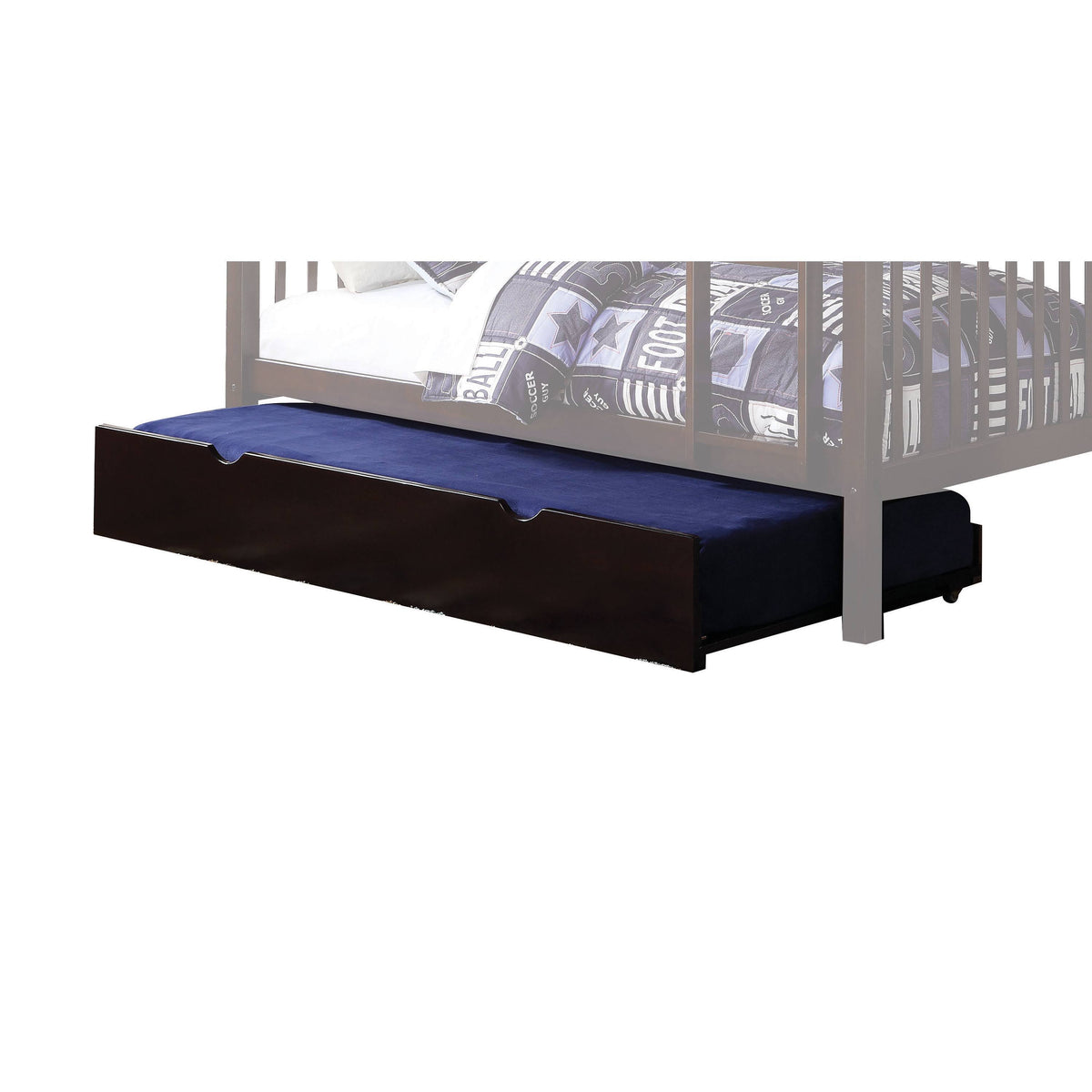 Twin Trundle with Caster Wheels Dark Brown Y11443