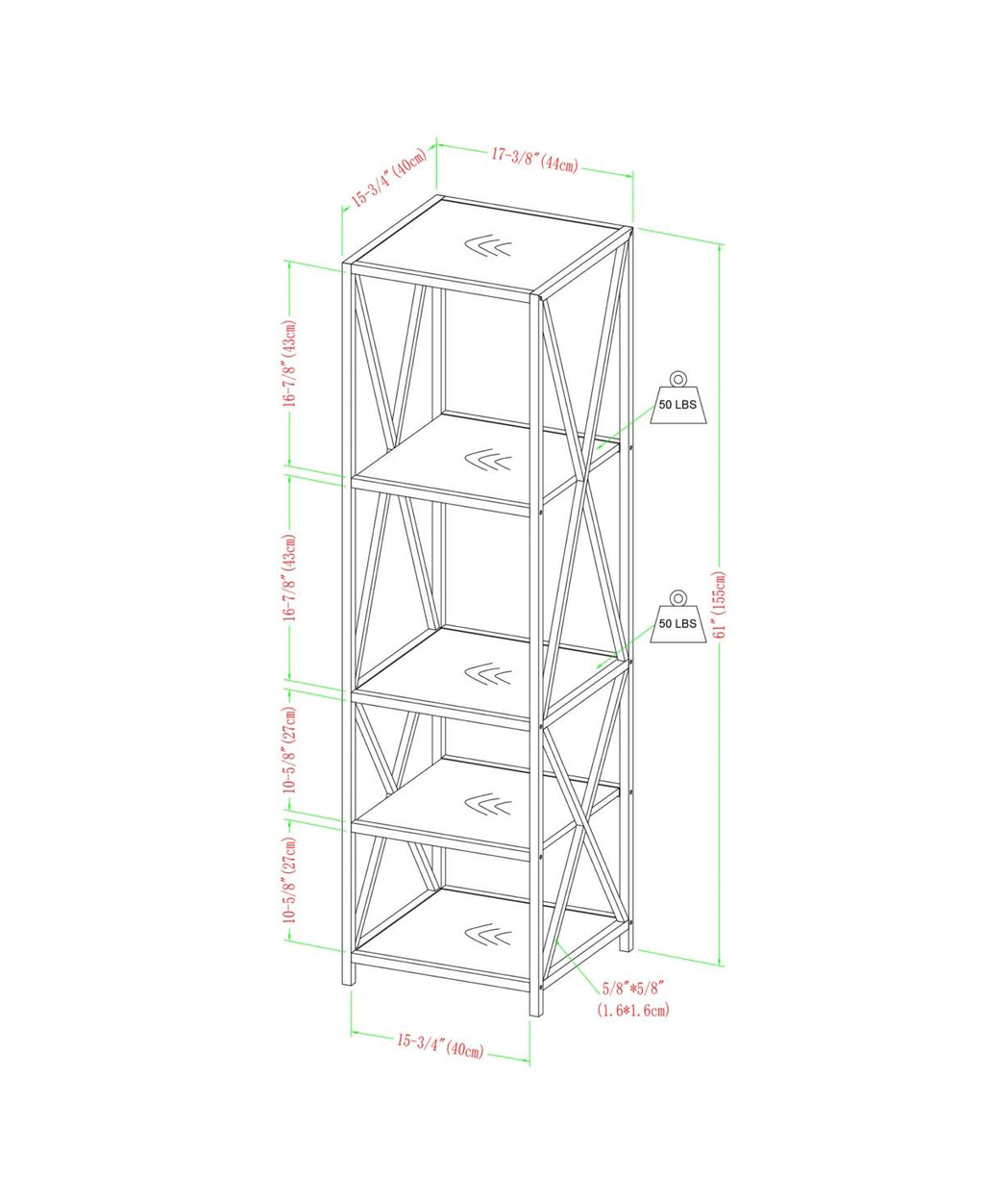 Metal Wood Bookcase H8823