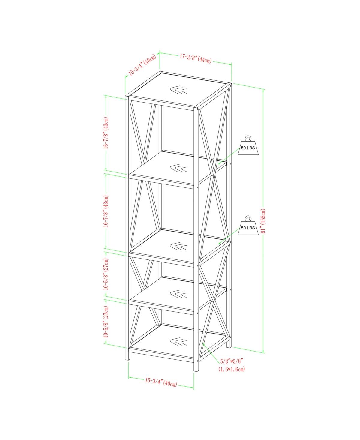 Metal Wood Bookcase H8823