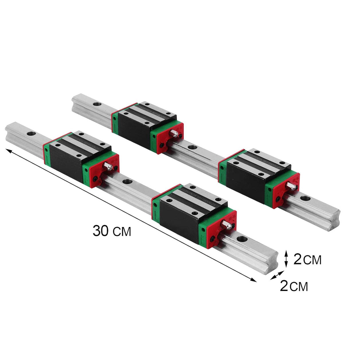 15-300mm Linear Rail with 4X Square Type Carriage Bearing Block M28874