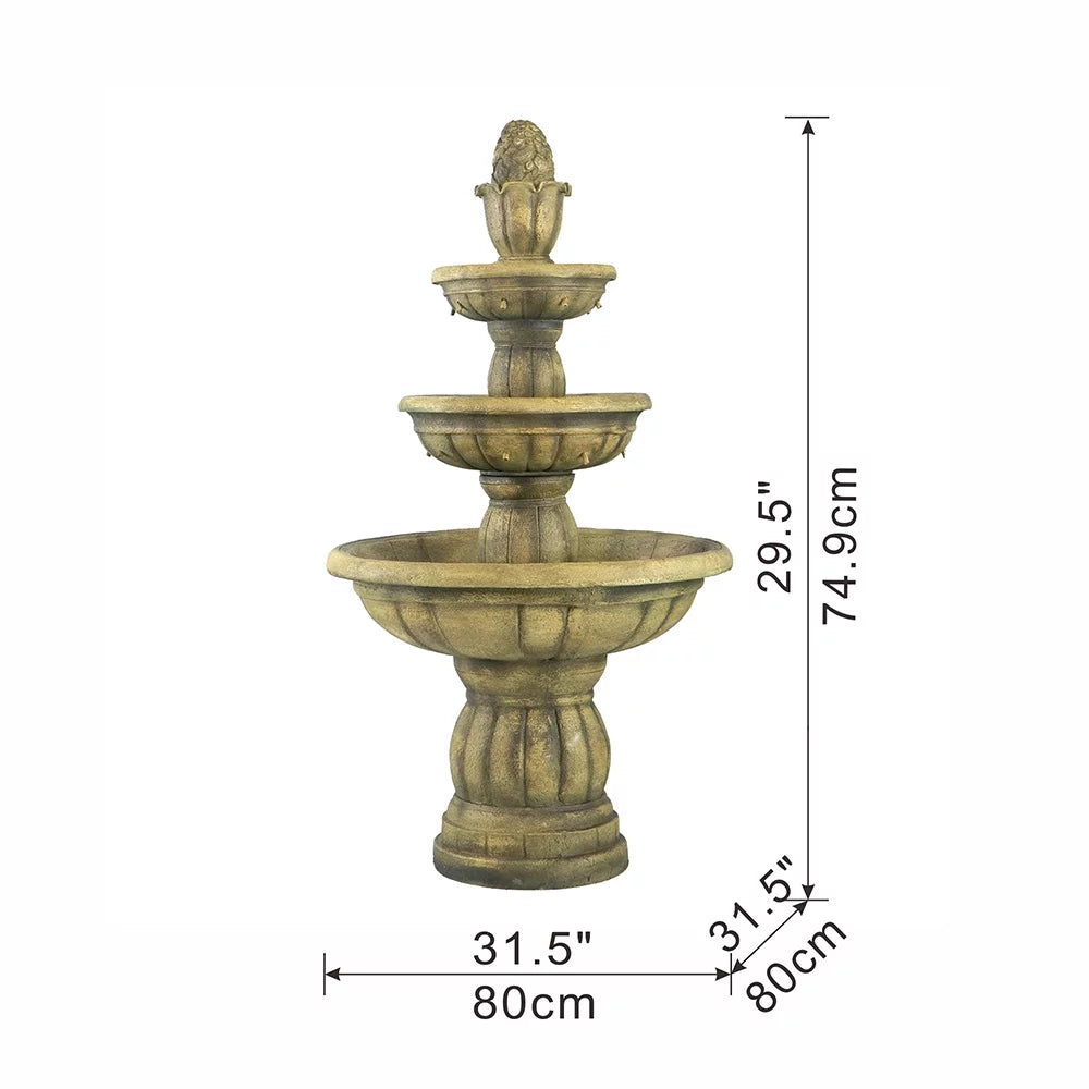 3-Tier Outdoor Polyresin Fountain Z34644