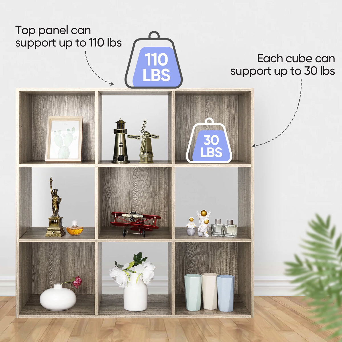 9 Cube Wooden Organizer Bookcase Cabinet Storage (Black) B898