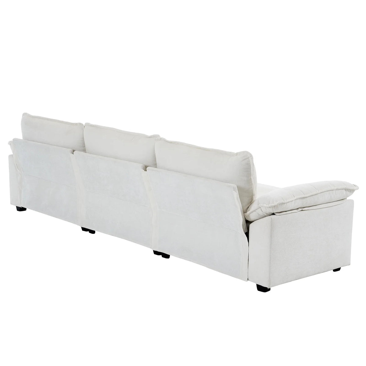 Dark Grey Chenille L Shaped Sectional Sofa with Ottoman C343