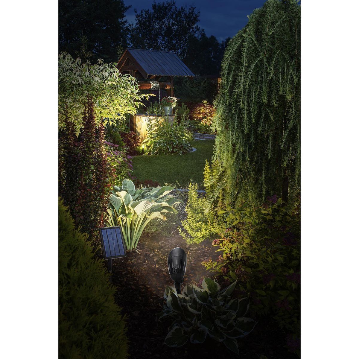 75 Lumen 13 in. Solar LED Glass Spot Light X566083