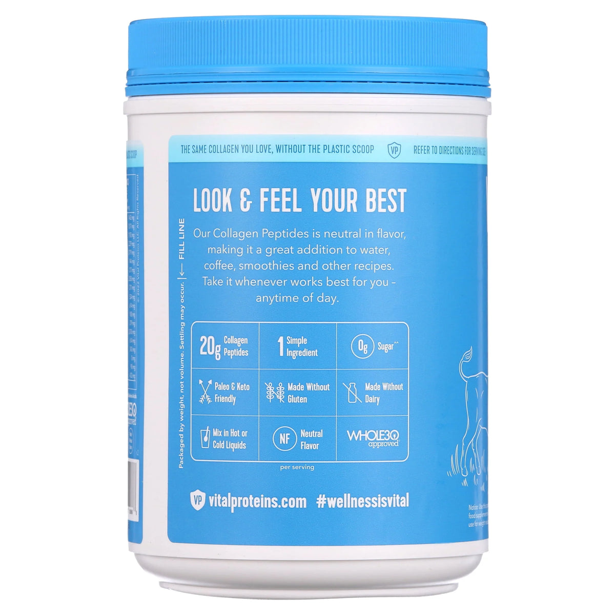 Collagen Peptides Unflavored Powder Supplement 24 Ounces T5995