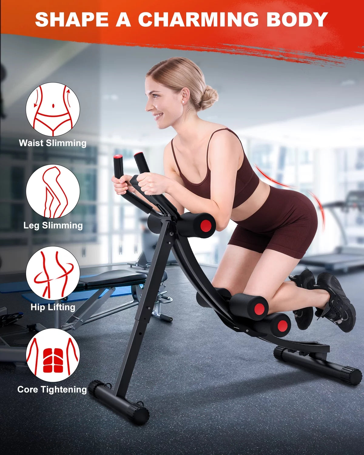Foldable Ab Machine with LCD Display R540