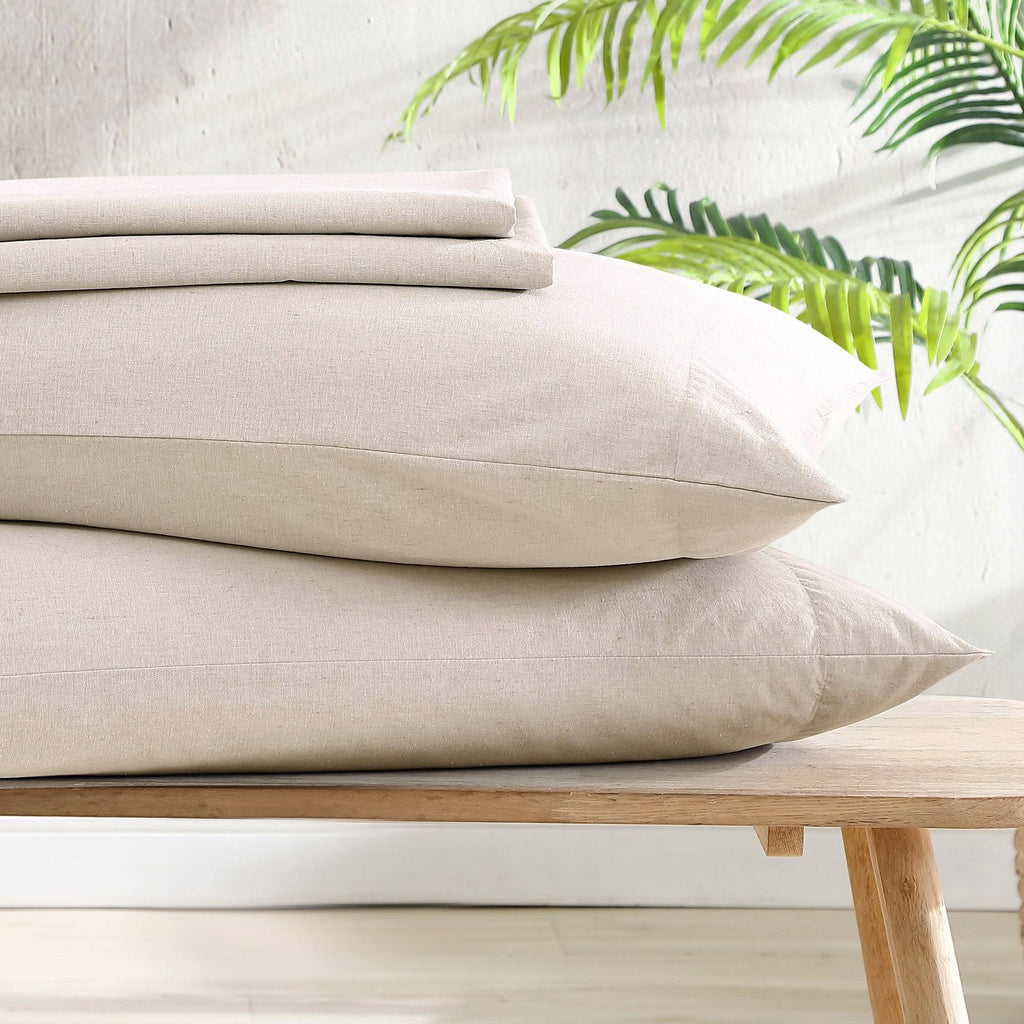 Recycled Fiber Heather Percale Cal King Sheet Set Y97355