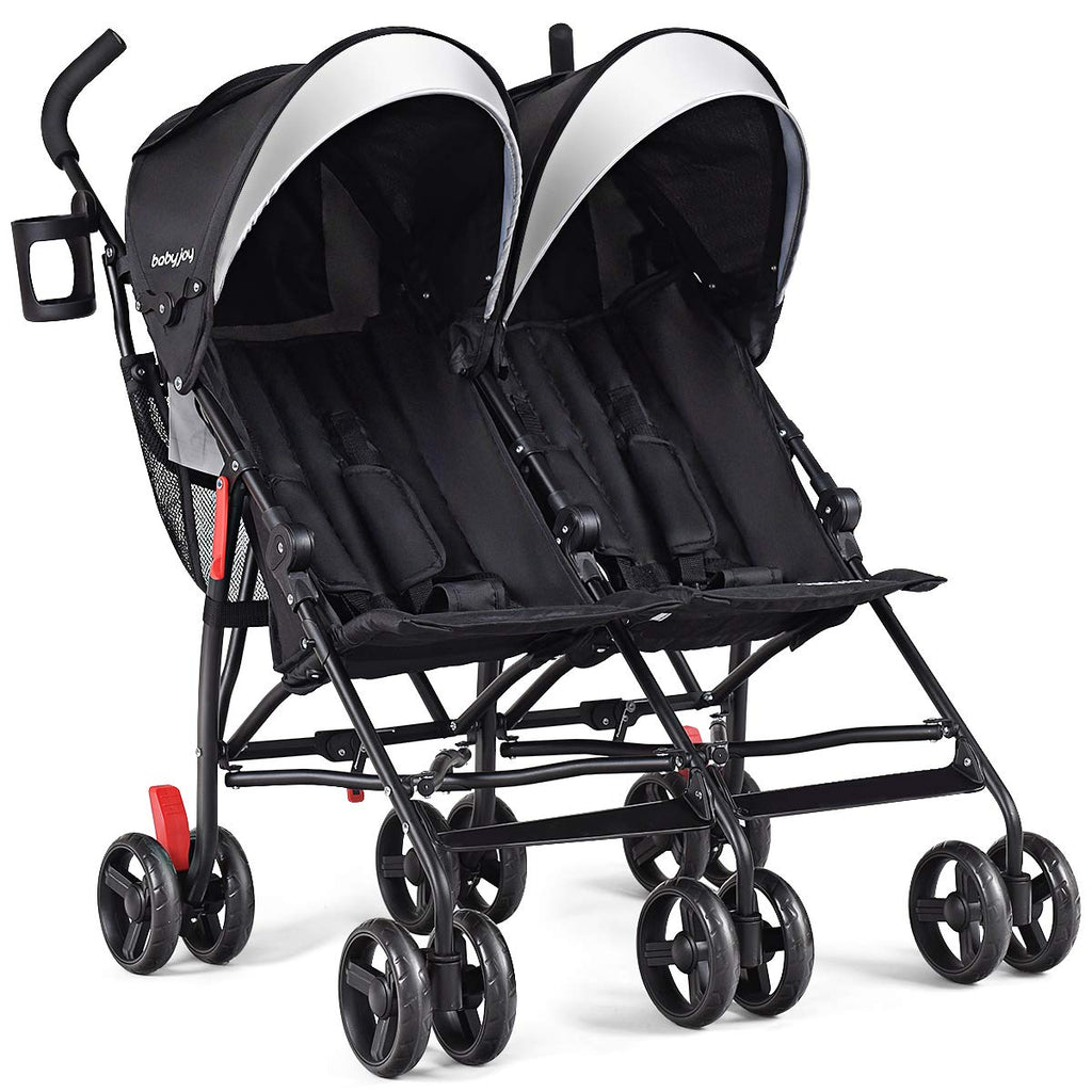 Double Light-Weight Foldable Umbrella Stroller with 5-Point Harness, Cup Holder, Sun Canopy, Pink U478035