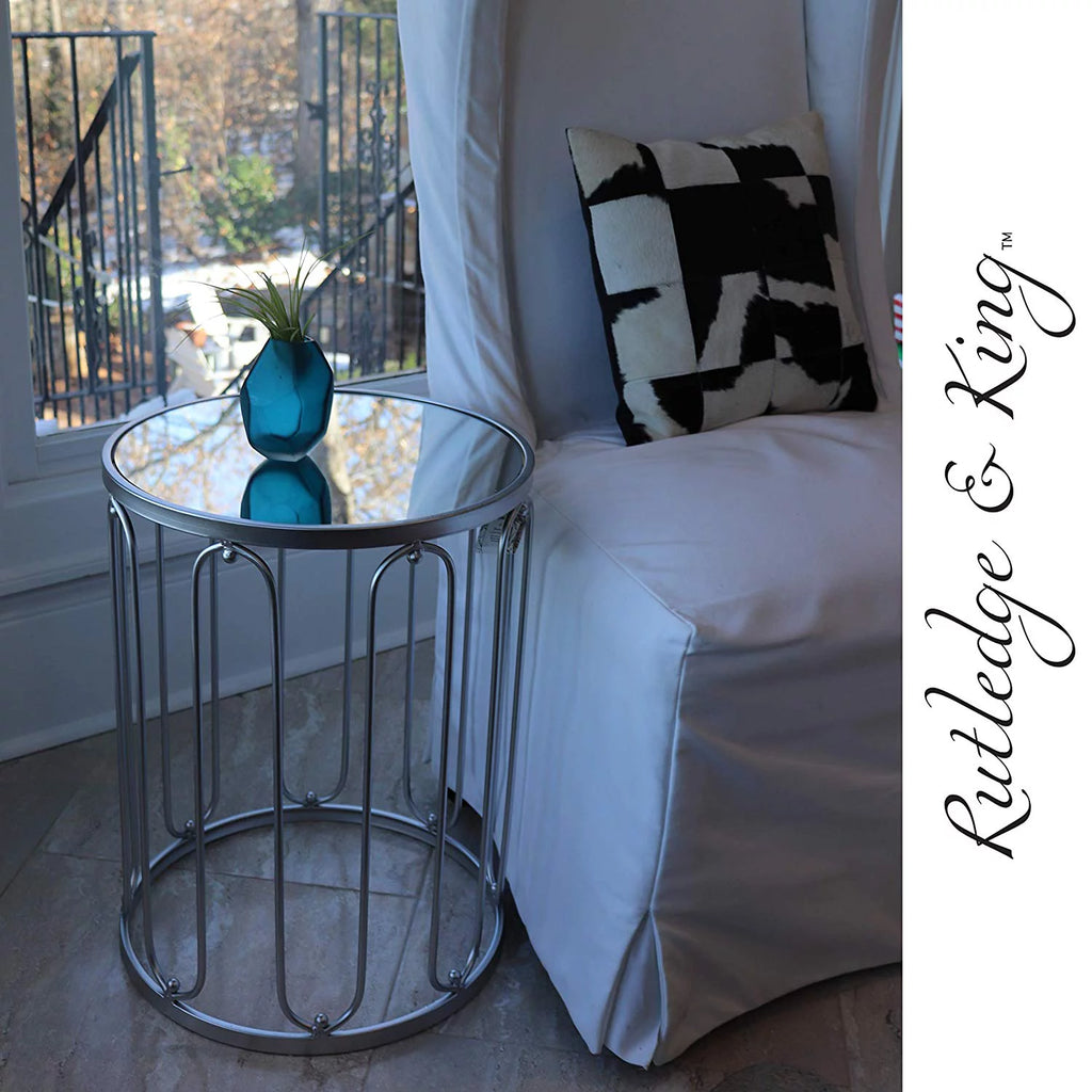 Silver Mirrored End Table Set D3017