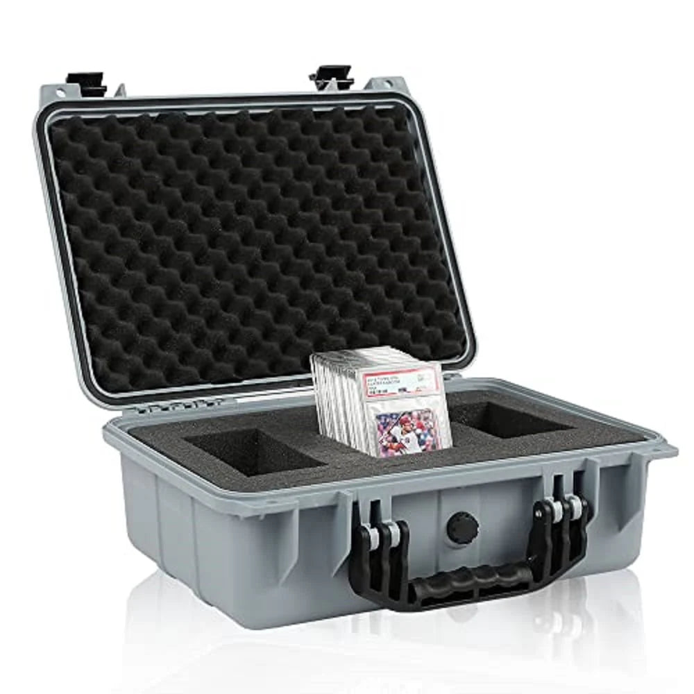 Graded Card Storage Box Weatherproof Case Impact Absorbing Foam Slots Large Orange L205060