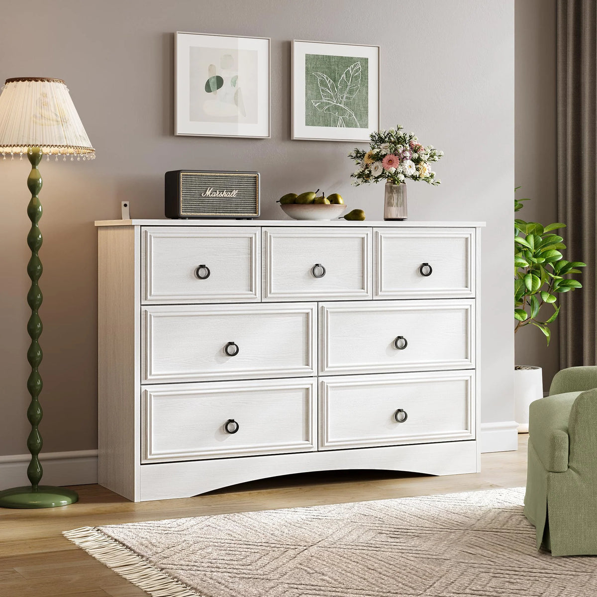 Gray 7 Drawer Wood Dresser V738
