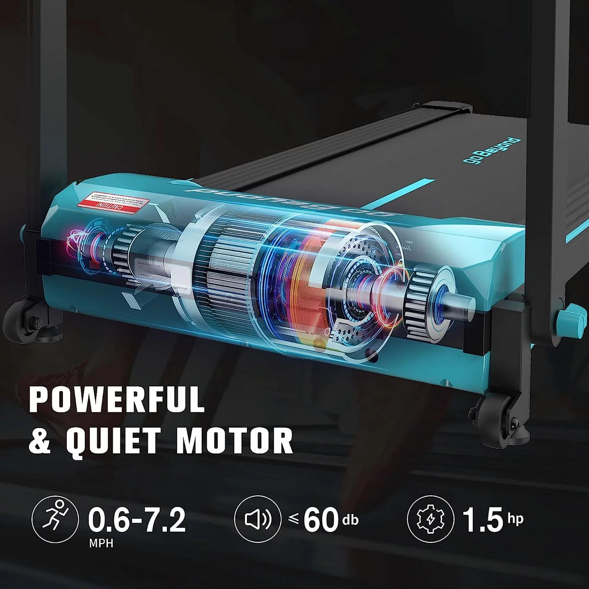 Blue Folding Treadmill with LED Display W2782