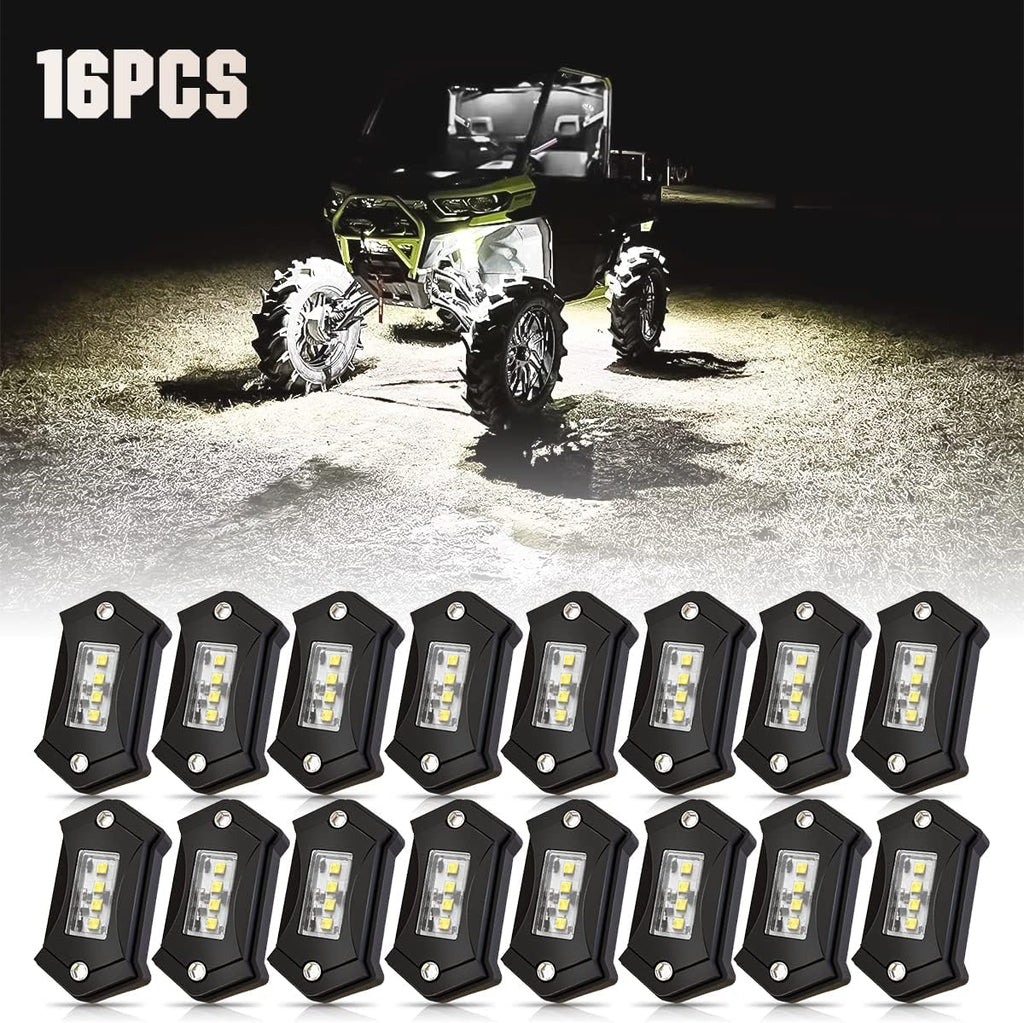 White 12PCS LED Rock Lights D63976