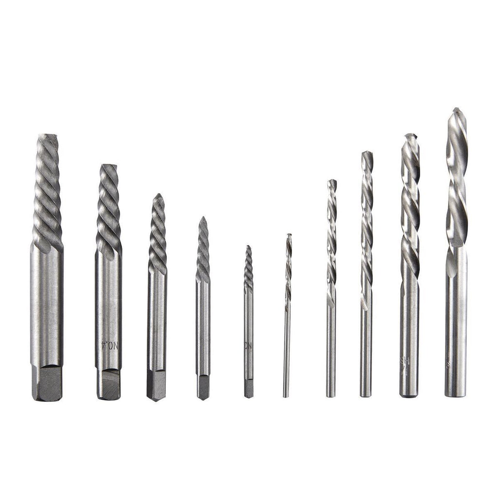 Screw Extractor and Left-Hand Drill Bit Combo Set, 10-Piece V97796