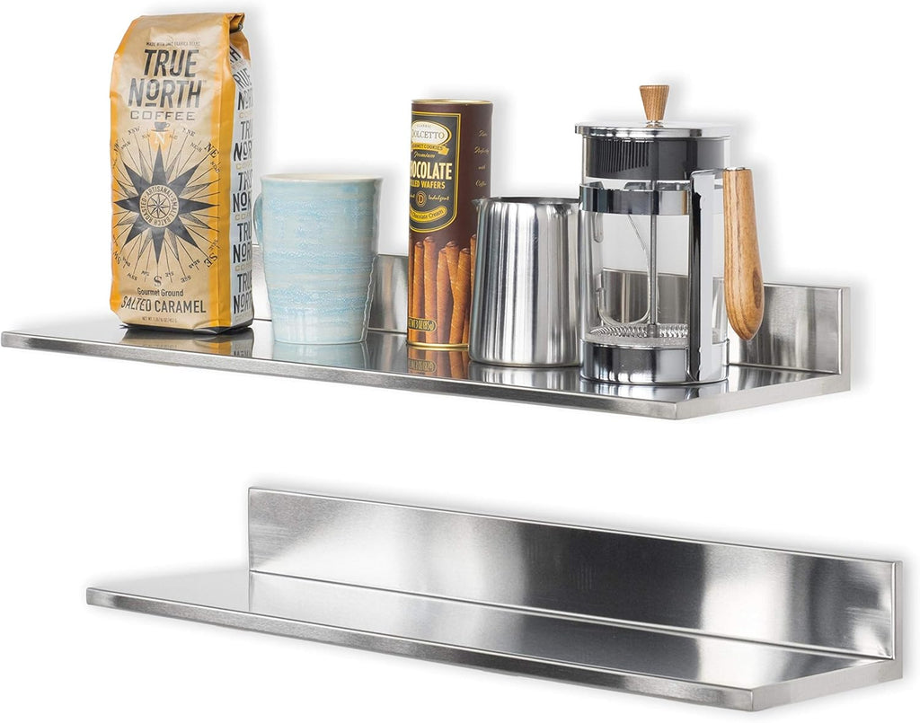 Stainless Steel Wall Shelf Set of 2 T54113