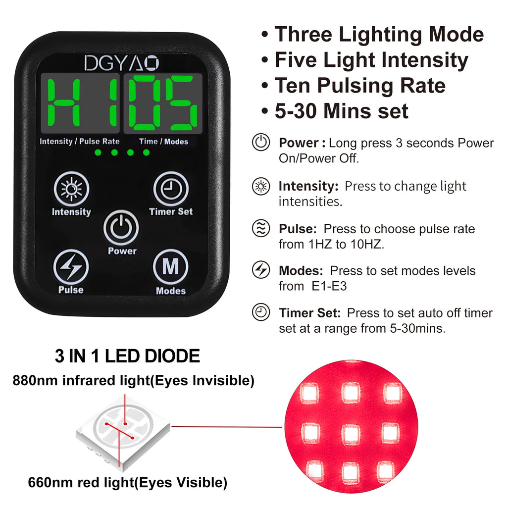 Infrared Red Light Therapy Device with Power Bank O86003