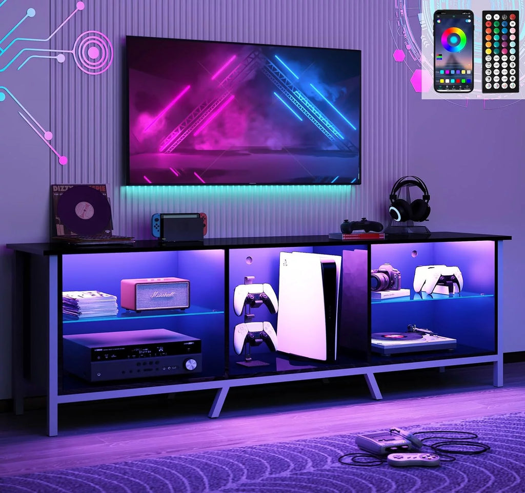 Black High Glossy 71 inch TV Stand Z26816