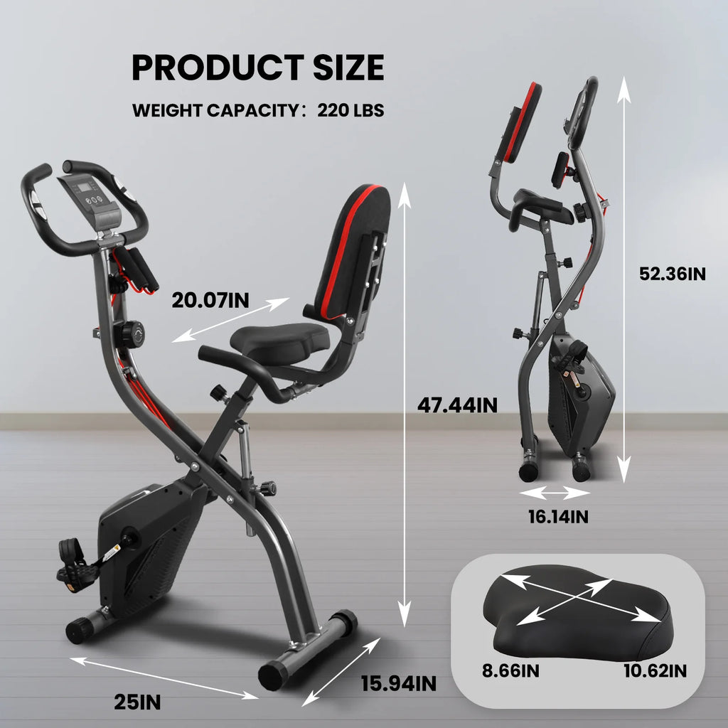 Folding Stationary Exercise Bike 265 LBS Weight Capacity V730