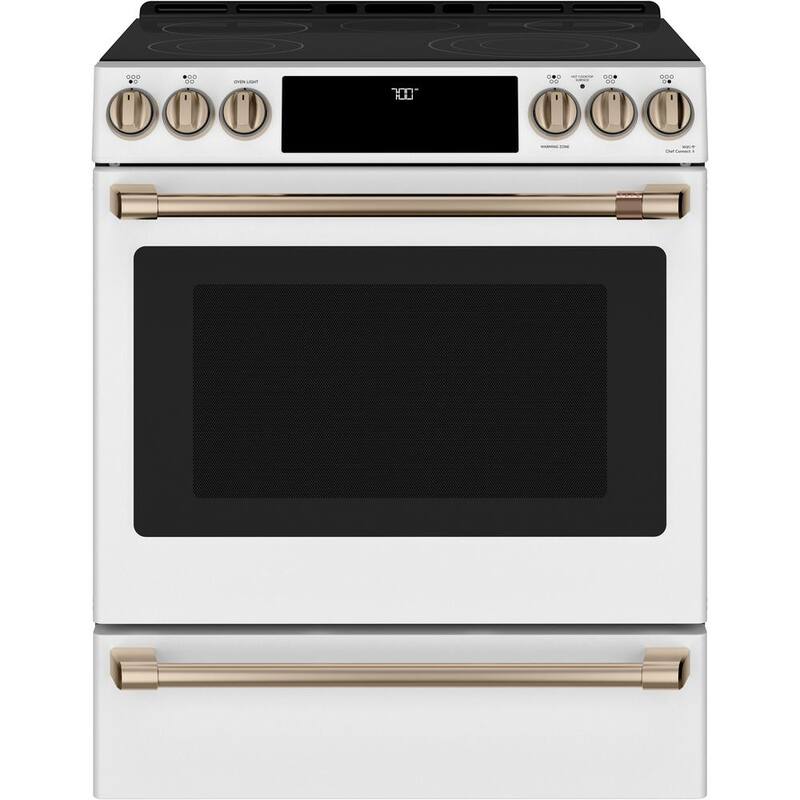 30 in. 5.7 cu. ft. Smart Slide-In Electric Range in Matte White with True Convection, Air Fry H40209