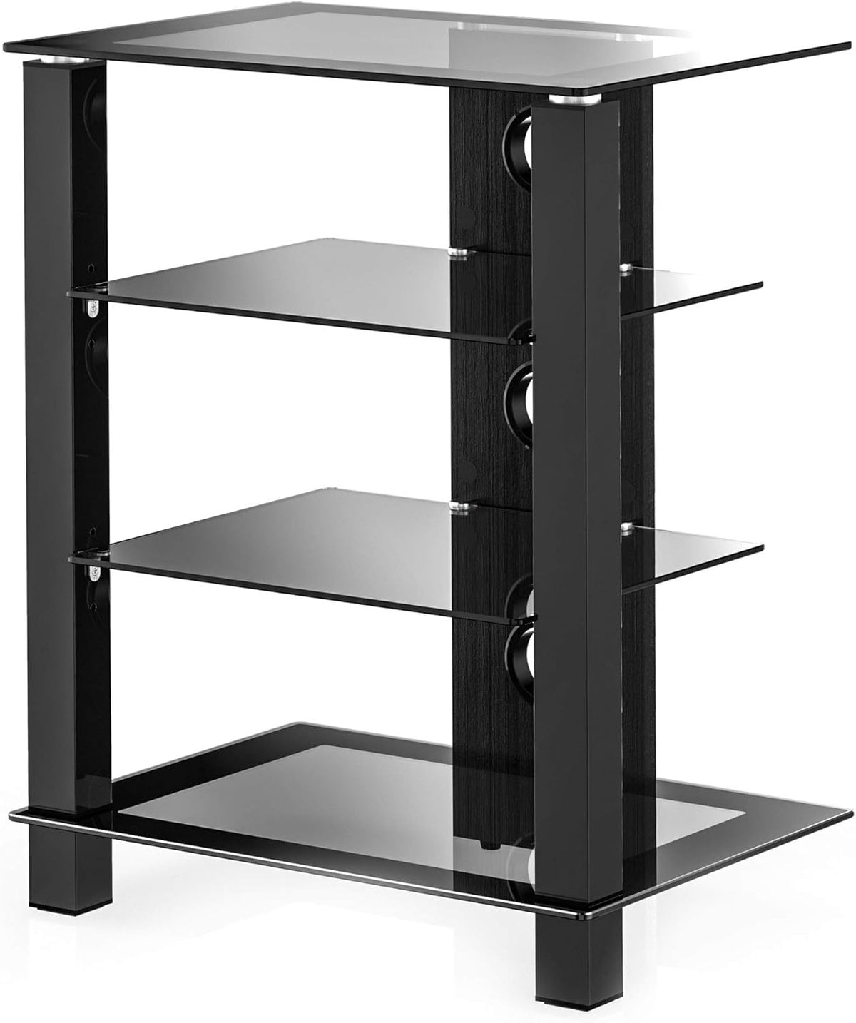 4-Tier AV Media Cabinet Stand with Tempered Glass Shelves T87932